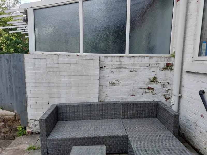 painted brick before cleaning in the North West